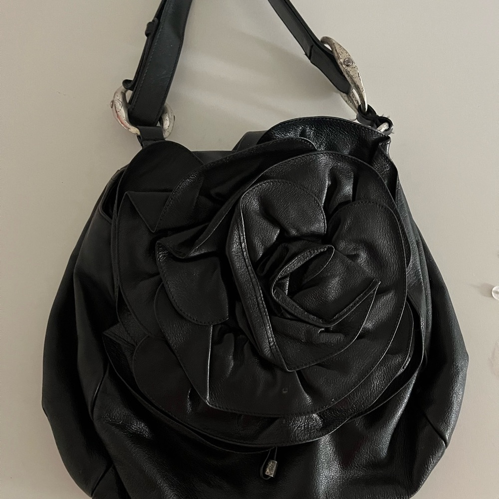Yves Saint Laurent Black Leather Nadja Shoulder Bag